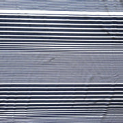Navy and White Thick to Thin Stripes Nylon Spandex Swimsuit Fabric - 31" Remnant