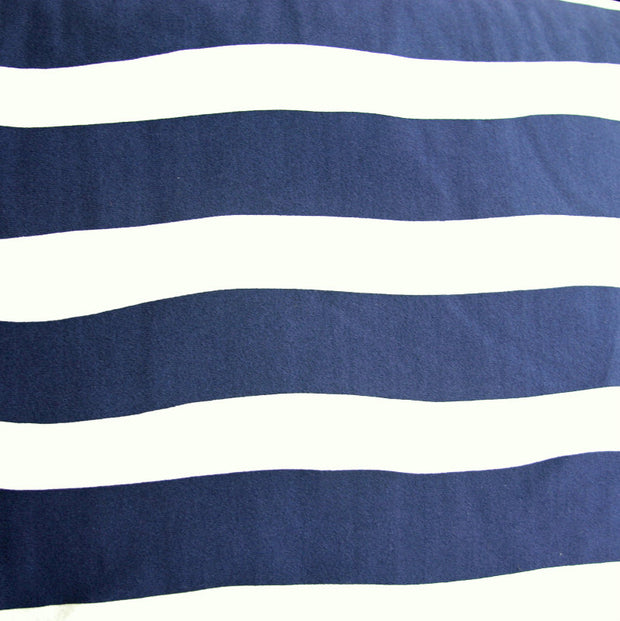 Navy and White Wavy Stripe Swimsuit Fabric