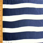 Navy and White Wavy Stripe Swimsuit Fabric