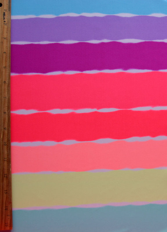 Neon Colorful Stripes Nylon Lycra Swimsuit Fabric - Seconds - Not Quite Perfect