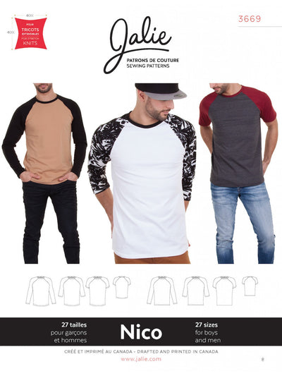 Nico Raglan Tee Sewing Pattern by Jalie