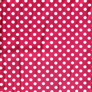 Off White Polka Dots on Cherry Red Nylon Spandex Swimsuit Fabric