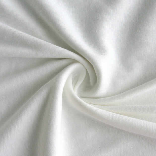 Ivory Cotton Rib Knit Fabric