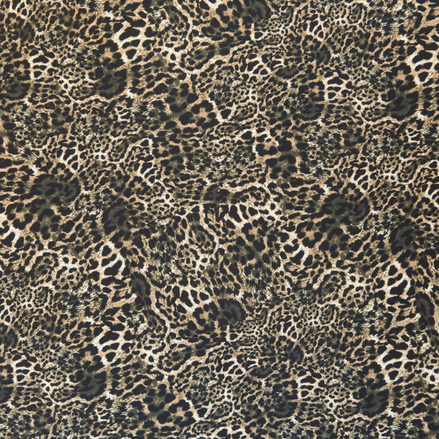 Olive, Black, and Brown Leopard Poly Spandex Swimsuit Fabric