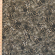 Olive, Black, and Brown Leopard Poly Spandex Swimsuit Fabric - 18" Remnant