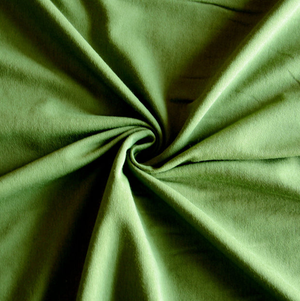 Olive Green Cotton Lycra Jersey Knit Fabric