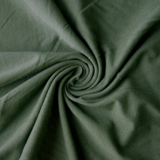 Olive Green 10 oz. Cotton Lycra Jersey Knit Fabric