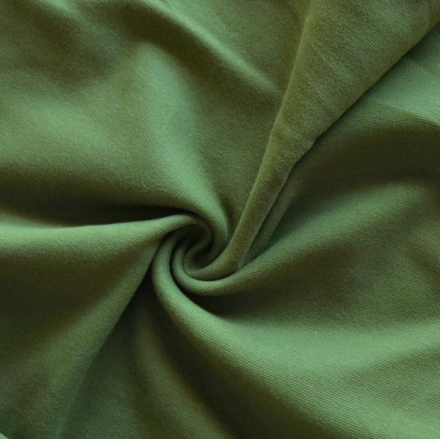 Olive Cotton Heavy Rib Knit Fabric