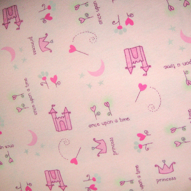Once Upon A Time Cotton Knit Fabric, Pink Colorway - 29" Remnant Piece