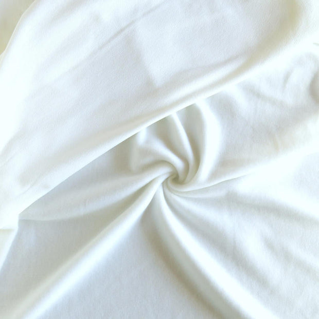 White Polartec Powerstretch Fleece Knit Fabric