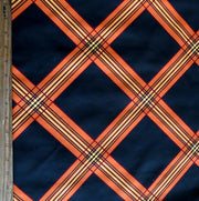 Red/Orange Diamond on Brown Microfiber Boardshort Fabric - 30" Remnant