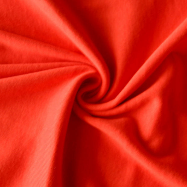 Orange/Red Cotton Rib Knit Fabric