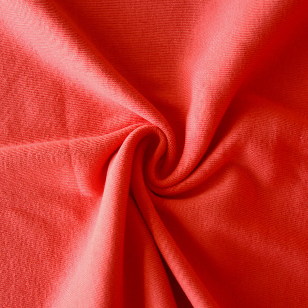 Orange Cotton Rib Knit Fabric