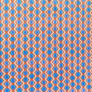 Orange and Royal Fleur de Lis Nylon Spandex Swimsuit Fabric
