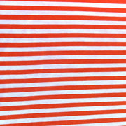 Orange and White  3/8" wide Stripe Cotton Lycra Knit Fabric