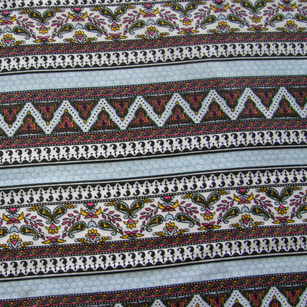 Paisley Stripe Cotton Lycra Knit Fabric