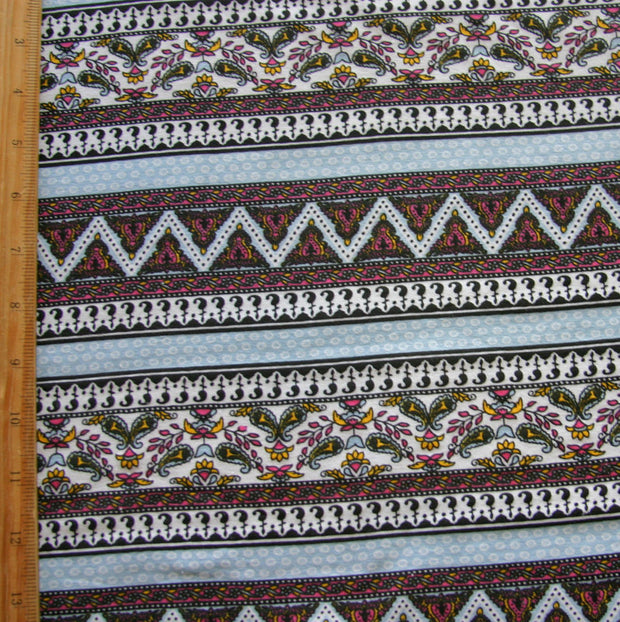 Paisley Stripe Cotton Lycra Knit Fabric