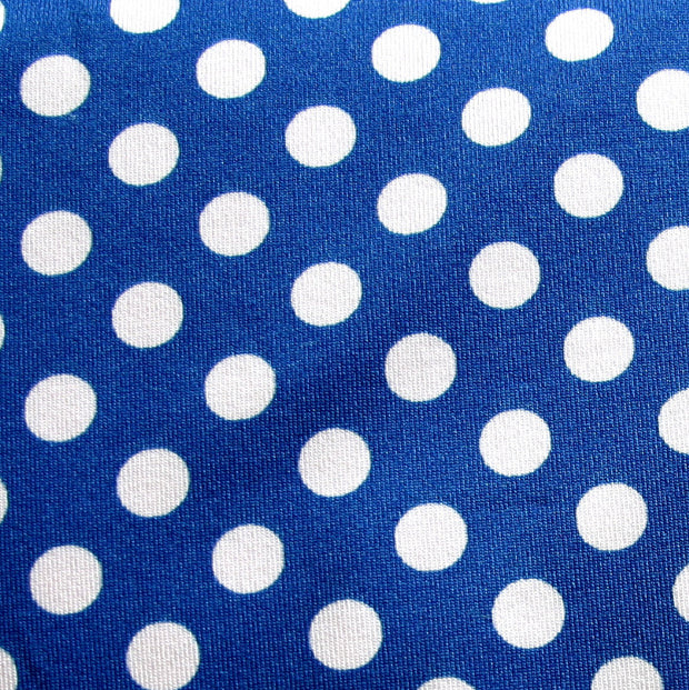 Pale Pink Polka Dots on Royal Swimsuit Fabric