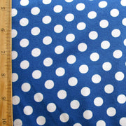 Pale Pink Polka Dots on Royal Swimsuit Fabric