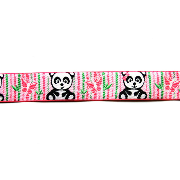 Pandas and Bamboo Woven Ribbon Trim