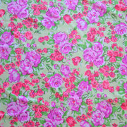 Pastel Flowers on Lime Nylon Lycra Swimsuit Fabric