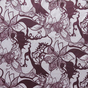 Wine/Mauve Floral Poly Lycra Athletic Knit Fabric