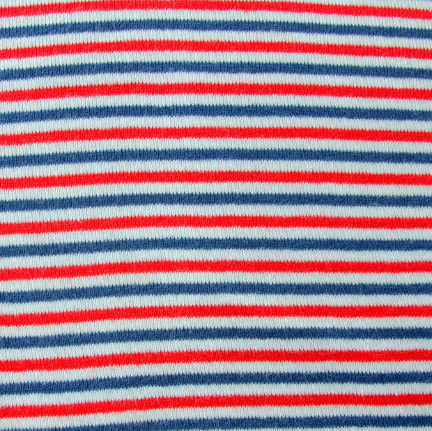 Patriotic Narrow Stripe Cotton Knit Fabric