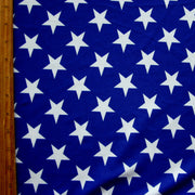 Patriotic Stars on Dark Royal Nylon Lycra Swimsuit Fabric
