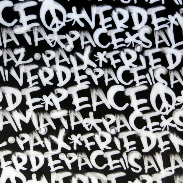 Peace Poly Spandex Swimsuit Fabric - 21" Remnant