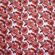 Peach, Salmon, and Burgundy Paisley on Very Light Purple Nylon Spandex Swimsuit Fabric