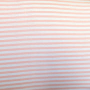 Peach and White 1/8" wide Stripe Cotton Lycra Knit Fabric