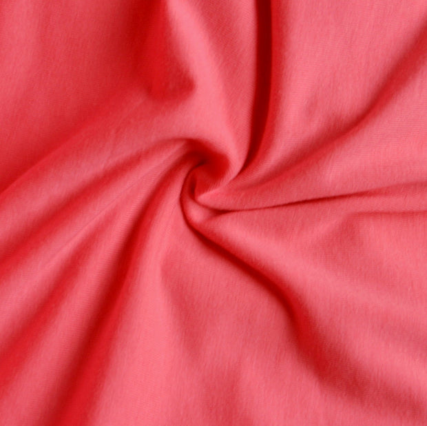 Peachy Pink Bamboo Cotton Lycra Jersey Knit Fabric