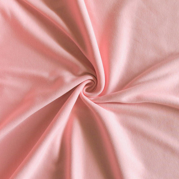 Peachy Pink Cotton Interlock Fabric