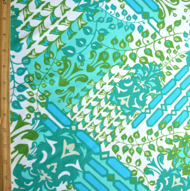 Peacock, Teal, Olive, and Turquoise Nylon Lycra Swimsuit Fabric