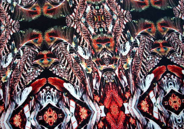 Peacock Feather Kaleidoscope Nylon Lycra Swimsuit Fabric