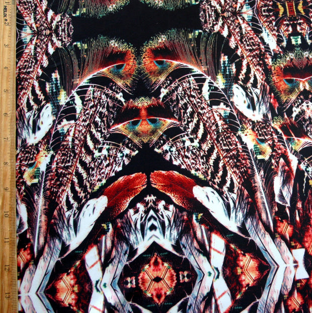 Peacock Feather Kaleidoscope Nylon Lycra Swimsuit Fabric