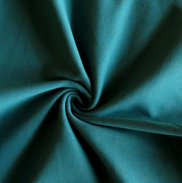 Peacock Green Cotton Heavy Rib Knit Fabric