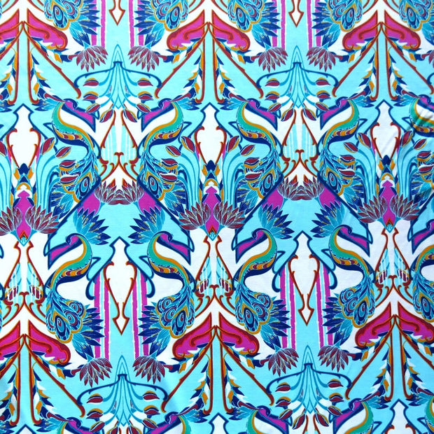 Peacock Promenade Nylon Spandex Swimsuit Fabric