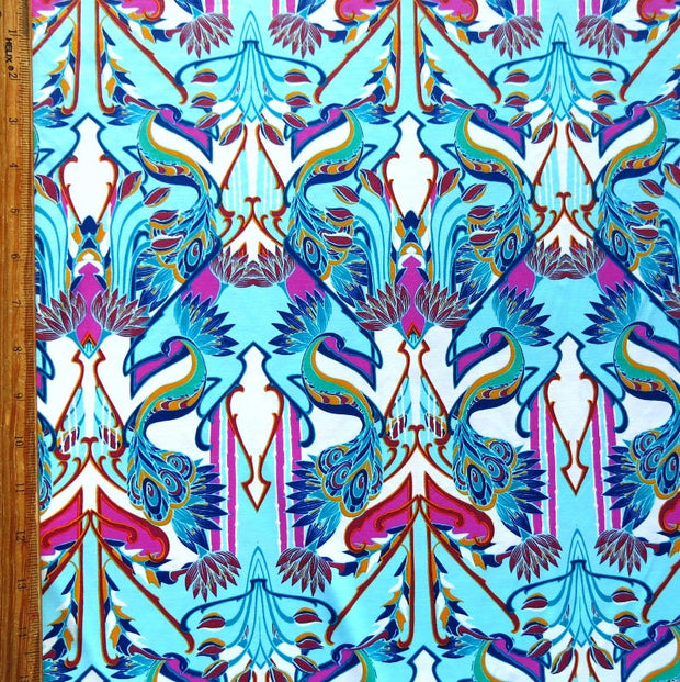 Peacock Promenade Nylon Spandex Swimsuit Fabric