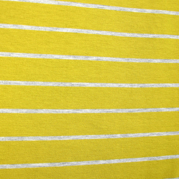 Pear/Heathered Grey Stripe Bamboo Lycra Knit Fabric