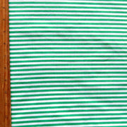 Peppermint Green and White Narrow Stripe Cotton Spandex Knit Fabric