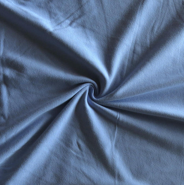 Periwinkle Blue Heavy Cotton Rib Knit Fabric