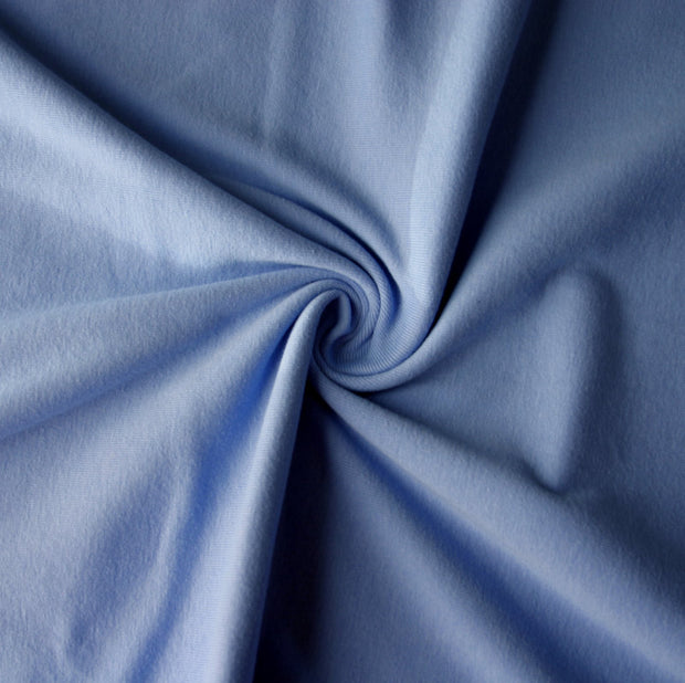 Periwinkle Blue Cotton Rib Knit Fabric