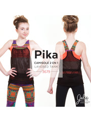 Pika Sport Bra and Layered Blouson Tank Sewing Pattern by Jalie