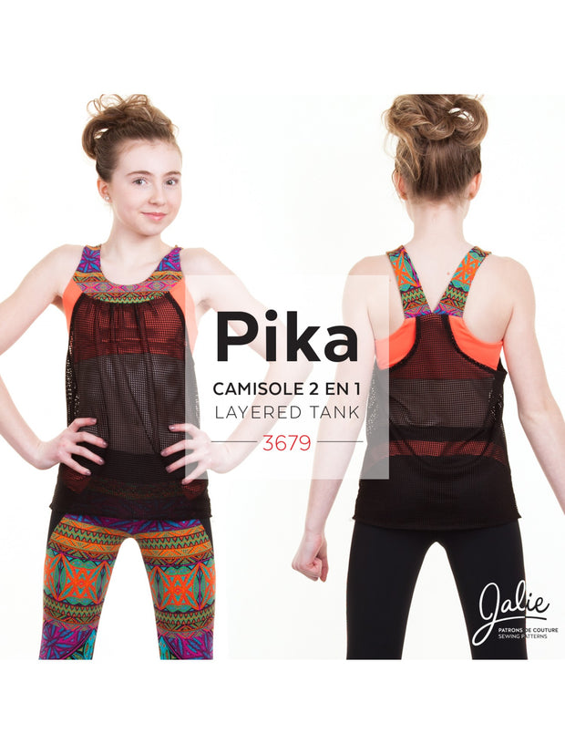 Pika Sport Bra and Layered Blouson Tank Sewing Pattern by Jalie