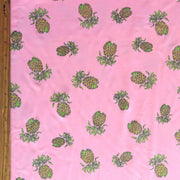 Pineapples on Pink Nylon Spandex Swimsuit Fabric