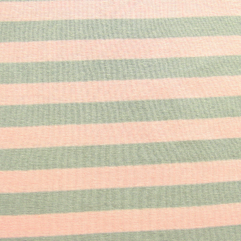 Pink and Grey 5/8" Stripe Cotton Knit Fabric