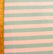 Pink and Grey 5/8" Stripe Cotton Knit Fabric
