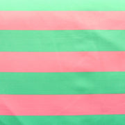 Pink and Green Wide Stripe Nylon Lycra Swimsiut Fabric