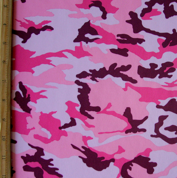 Pink Camo Nylon Lycra Swimsuit Fabric